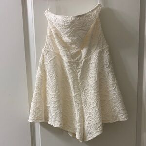 Elegant Cream Lace Romper